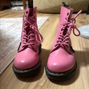 Dr. Martens Pink Leather Women's Boots